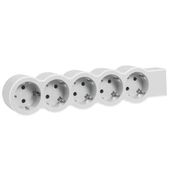 Priza multipla grup 5 prize, alb/gri, Legrand EL0028955