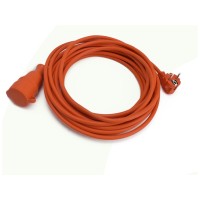 Cordon prelungitor fisa-priza 3m, 3x1.5mm2, 16A, IP44, portocaliu - vedere laterala