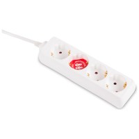 Prelungitor 1.5m 4 prize cu impamantare si protectie copii, alb, Inlet