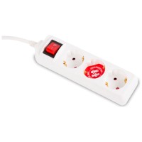 Prelungitor 3m 3 prize cu intrerupator si protectie copii, alb, Inlet - imagine 5