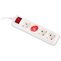 Prelungitor 3m, 4 prize cu intrerupator, 10A, alb, Inlet - imagine 5