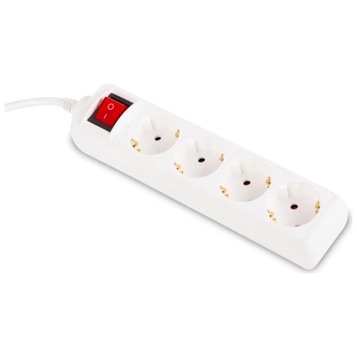 Prelungitor 5m 4 Prize cu Intrerupator si Protectie Copii, Alb, Inlet