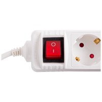Prelungitor 5m 6 prize cu intrerupator, alb, Inlet - ambalaj