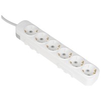 Prelungitor Myra 6 prize, 3m, 16A, 3500W, alb, Elbi - detaliu