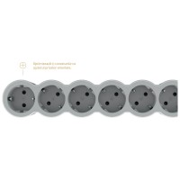 Prelungitor Legrand 5 prize cu CP, cablu 1.5 m, 3x1.5 mm2, Alb/Gri - ambalaj