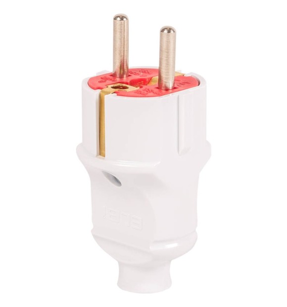 Stecher Schuko Elbi 16A 2P+E 230V, alb, cu contact de protectie