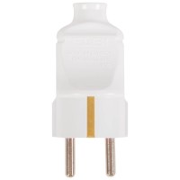 Stecher Schuko Elbi 16A 2P+E 230V, alb, cu contact de protectie - vedere laterala