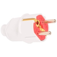 Stecher Schuko Elbi 16A 2P+E 230V, alb, cu contact de protectie - detaliu