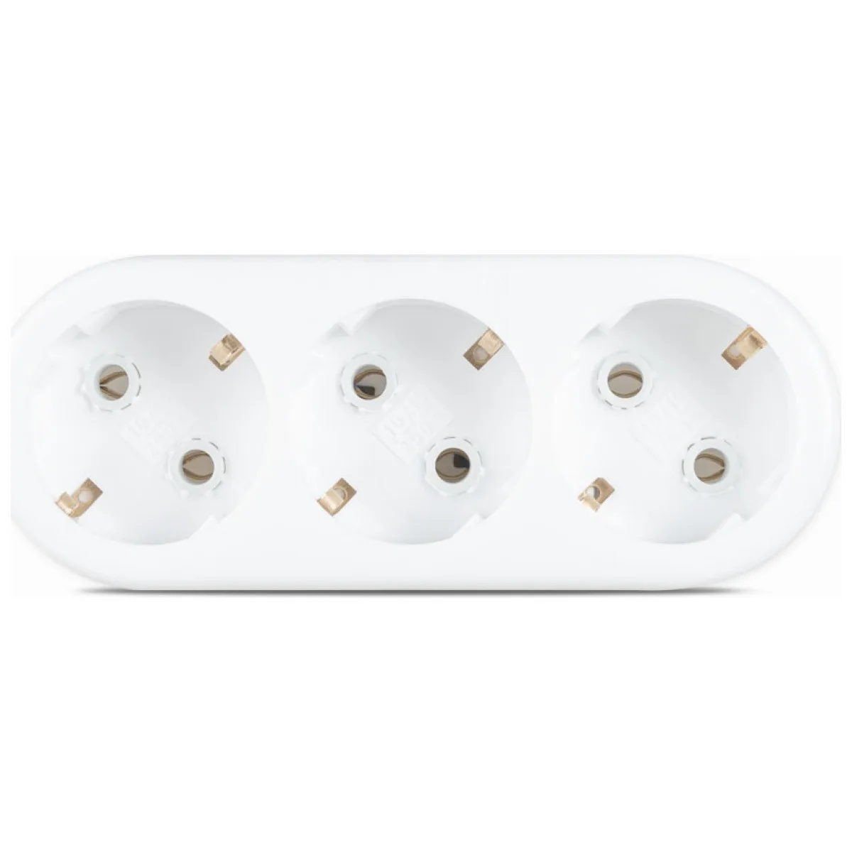 Triplu Stecher Ceramic cu CP 16A 2P+E, 3 Iesiri, Alb - Ipee