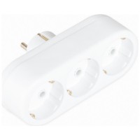 Triplu Stecher Ceramic cu CP 16A 2P+E, 3 Iesiri, Alb - Ipee - ambalaj