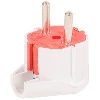 Stecher Tip L Elbi, Schuko 16A 2P+E, Iesire Laterala, Alb