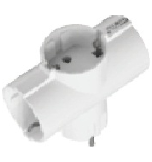 Adaptor 3 Prize Rotund Schuko 16A 230V cu Impamantare, Alb