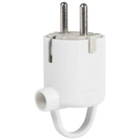 Stecher Ceramica Alb Schuko 16A 2P+E cu CP si Inel Extractie - vedere laterala