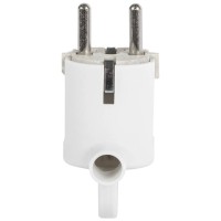 Stecher Ceramica Alb Schuko 16A 2P+E cu CP si Inel Extractie - detaliu