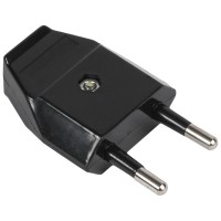 Stecher Plat fara CP Negru 10A 2P Drept Novelite