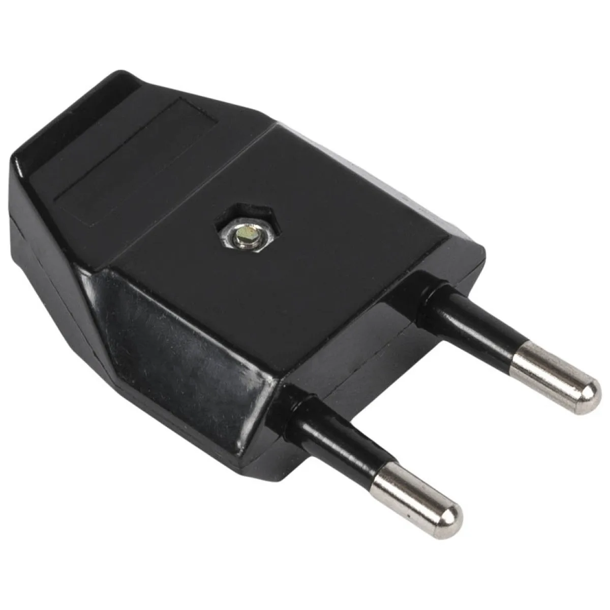 Stecher Plat fara CP Negru 10A 2P Drept Novelite