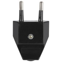 Stecher Plat fara CP Negru 10A 2P Drept Novelite - vedere laterala