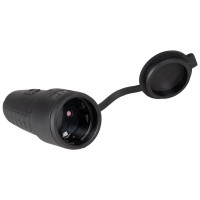 Cupla cauciucata Schuko 2P+E 16A IP44 230V, neagra - Inlet - vedere laterala