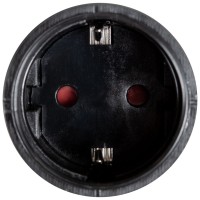 Cupla cauciucata Schuko 2P+E 16A IP44 230V, neagra - Inlet - detaliu