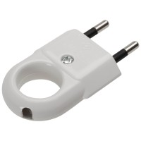 Stecher Plat fara CP cu Inel Alb 10A 2P 230V Inlet - vedere laterala