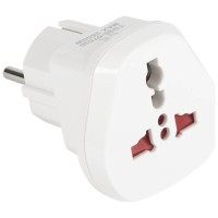 Adaptor Calatorie 16A 2P+E 2500W Schuko, Inlet - Alb