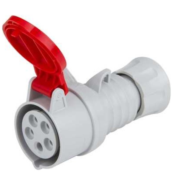 Cupla industriala CEE 3P+N+E 32A 400V IP44 rosie Gewiss