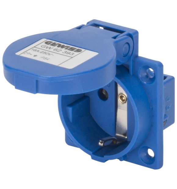 Priza industriala ingropata 2P+E 16A IP54 230V albastra Gewiss GW62393
