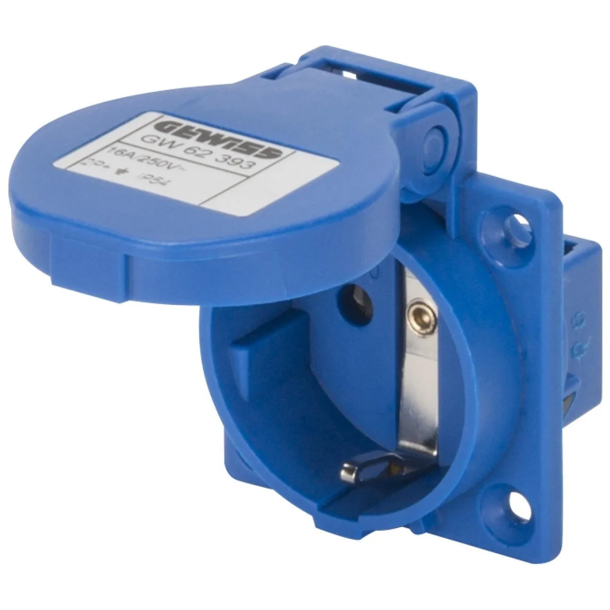 Priza industriala ingropata 2P+E 16A IP54 230V albastra Gewiss GW62393