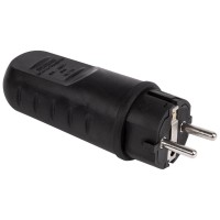 Cupla cauciuc Schuko 2P+E 16A 250V IP44 negru - Scame 110.3160 - vedere laterala