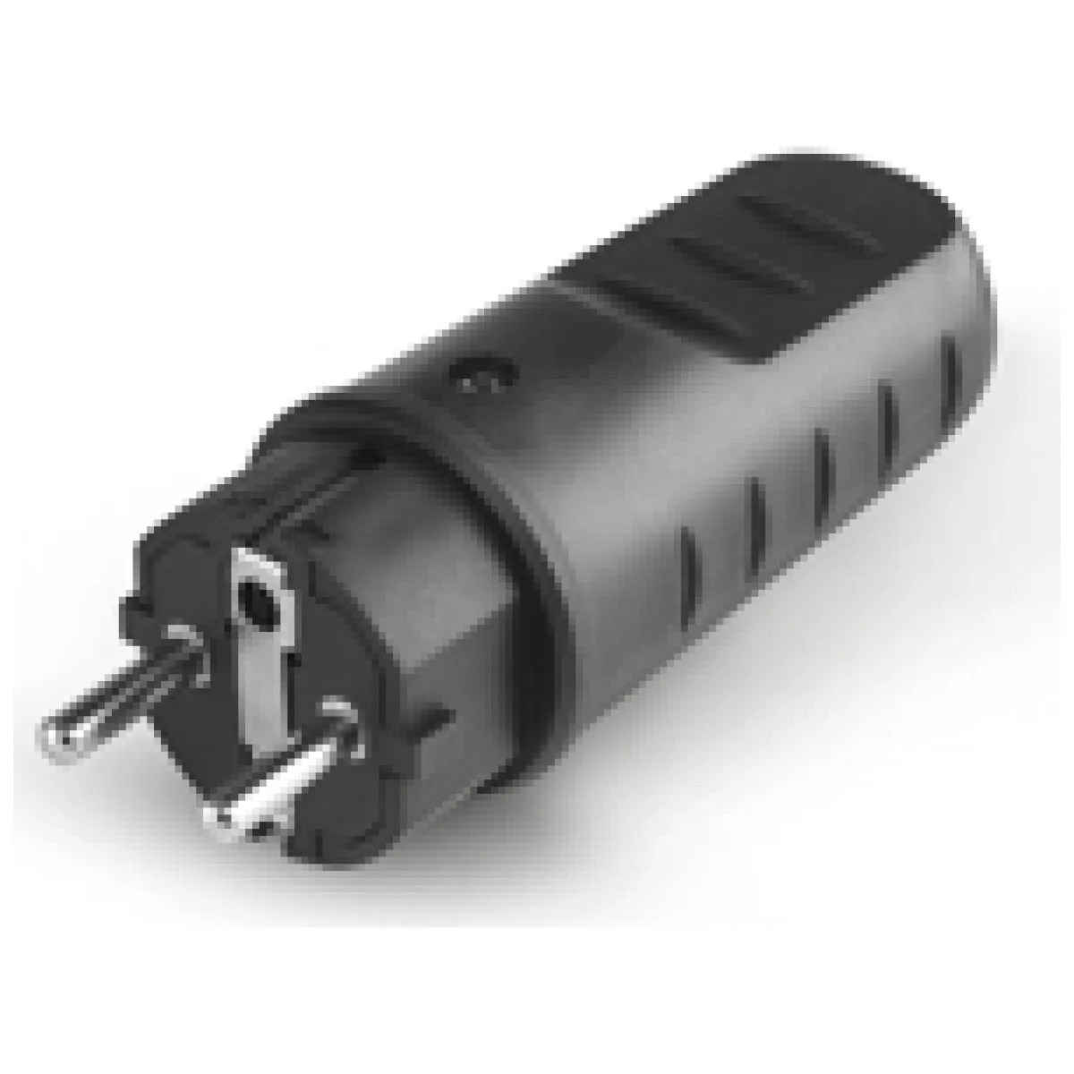 Stecher cauciuc 2P+E 16A IP44 Scame 110.3100 negru