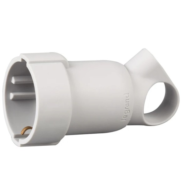 Cupla Schuko alba 2P+E 16A 230V cu inel extractie - Legrand 050331