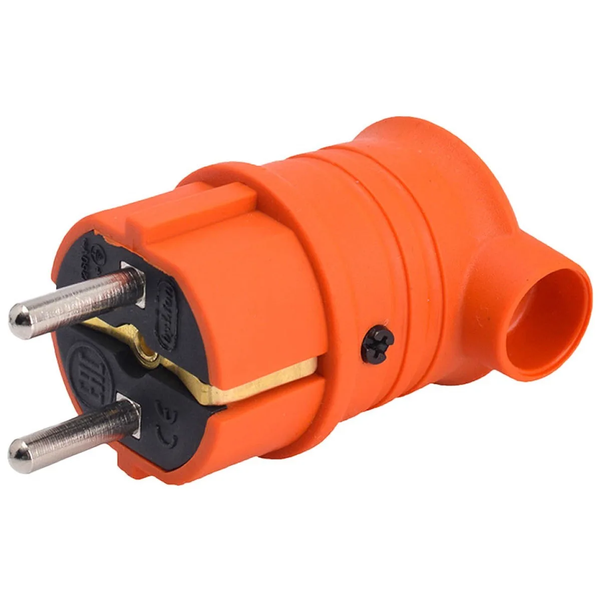 Stecher tip L cauciuc IP44 16A Schuko, orange, Bylion