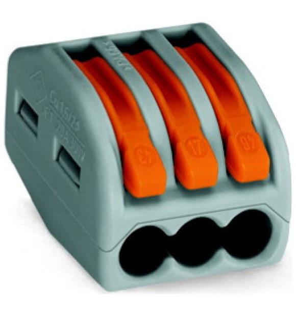 Clema Legatura Wago 3 Poli 0.08-2.5mm2, 32A, cu Parghii