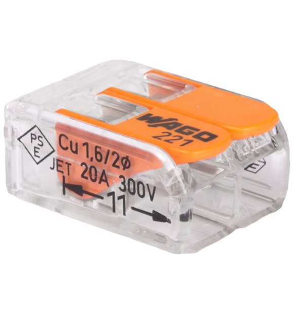 Clema Legatura WAGO Transparenta 2 Poli 0.2-4mm2, 32A