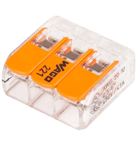 Clema legatura 3P FY/MYF 6mm Wago, cu parghii, 41A 450V