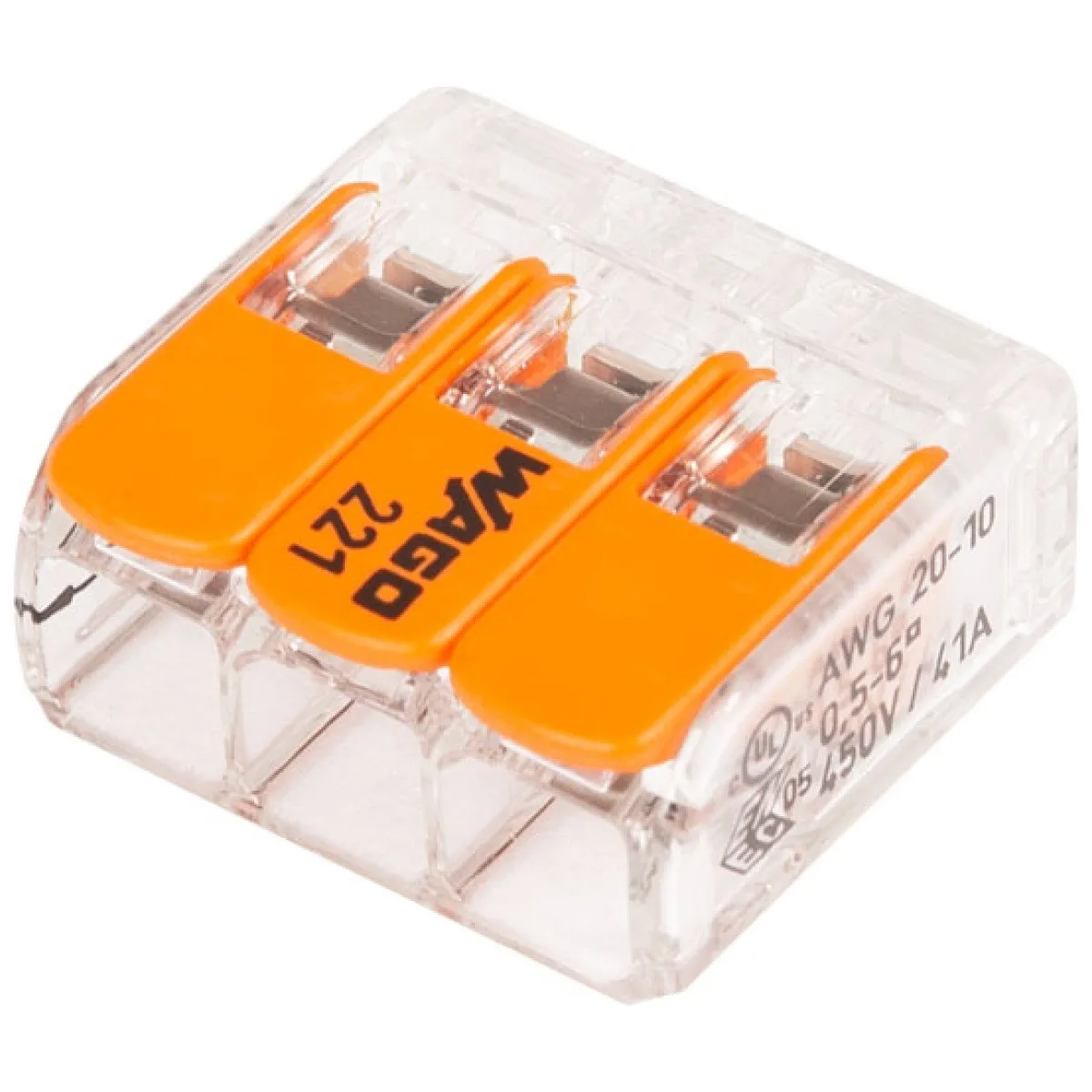 Clema legatura 3P FY/MYF 6mm Wago, cu parghii, 41A 450V