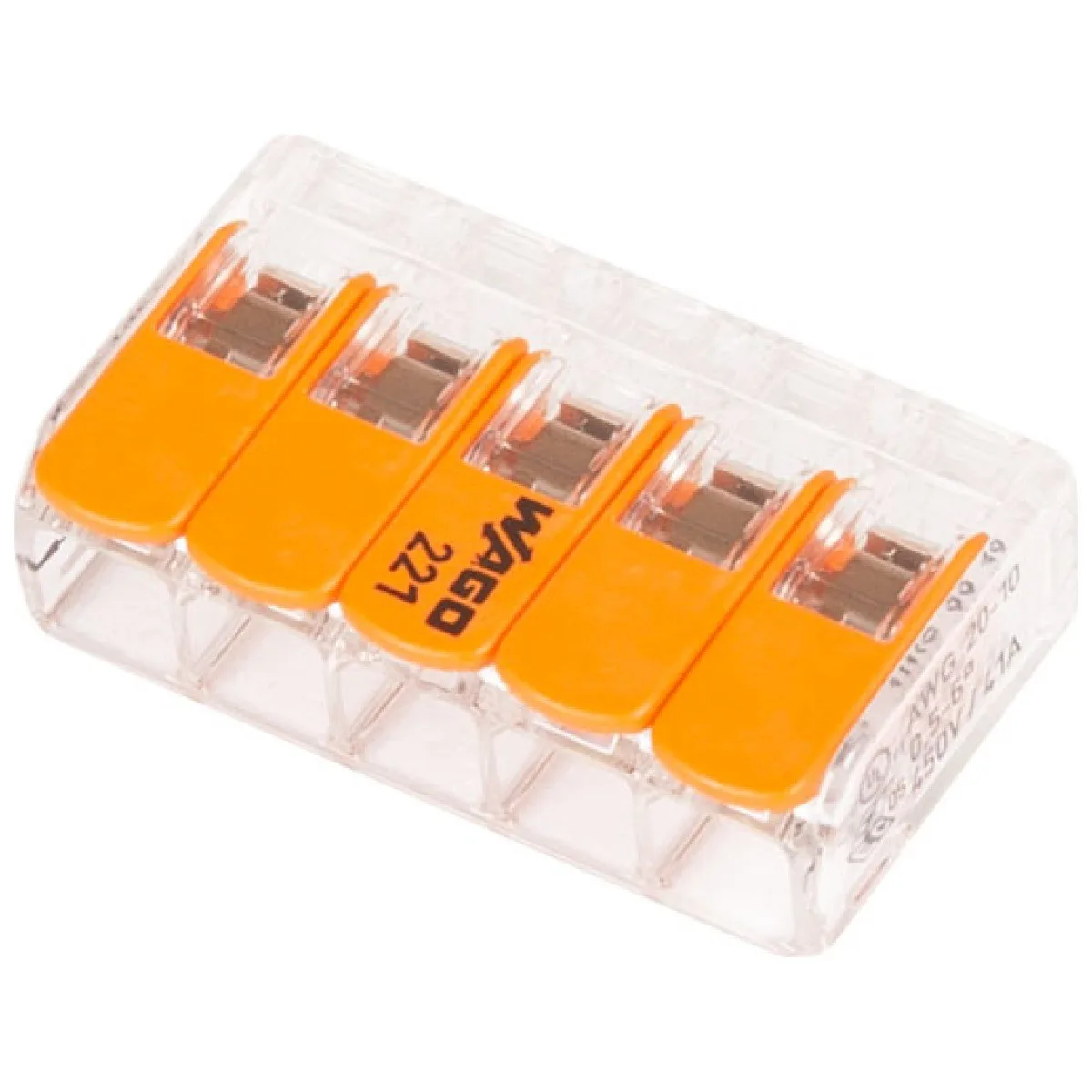 Clema legatura WAGO 5 poli FY/MYF 6mm cu parghii, 41A 450V