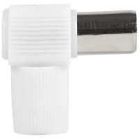 Mufa TV Mama 9.5mm in Cot 90 grade, Coaxial Alb Novelite - detaliu