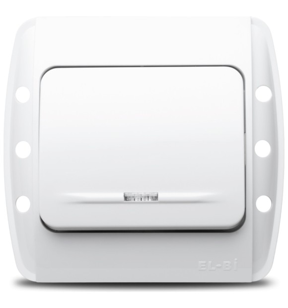 Intrerupator simplu 10A alb cu indicator LED, gama Zirve