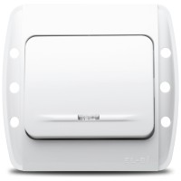 Intrerupator simplu 10A alb cu indicator LED, gama Zirve