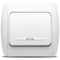 Intrerupator simplu 10A alb cu indicator LED, gama Zirve - vedere laterala