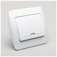 Intrerupator simplu 10A alb cu indicator LED, gama Zirve - detaliu
