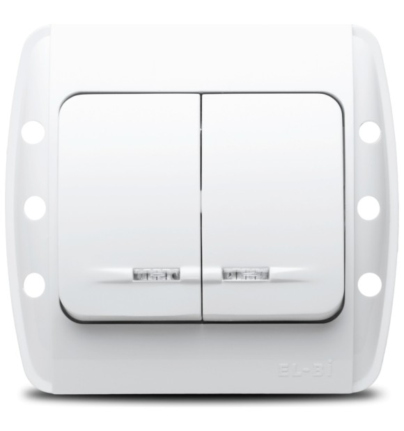 Comutator 10A cu LED alb, gama Zirve - Elbi