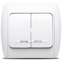 Comutator 10A cu LED alb, gama Zirve - Elbi - vedere laterala