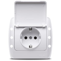 Priza Schuko cu capac 16A alb, gama Zirve - Elbi - imagine 6