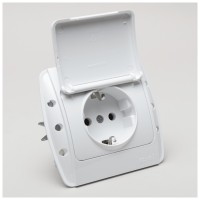 Priza Schuko cu capac 16A alb, gama Zirve - Elbi - imagine 7