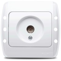 Priza TV alb, semnal coaxial, gama Zirve - Elbi