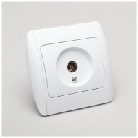 Priza TV alb, semnal coaxial, gama Zirve - Elbi - detaliu