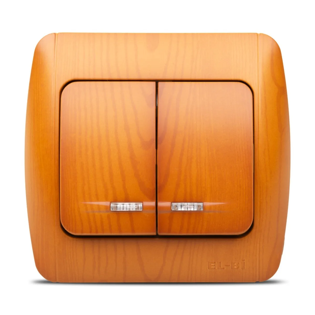 Comutator 10A cu LED stejar, gama Zirve