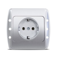 Priza Schuko 16A gri metalizat, gama Zirve - Elbi